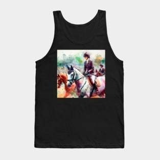 Abstract looking illustration of women's equestrian sport Tank Top